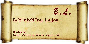 Bárkány Lajos névjegykártya